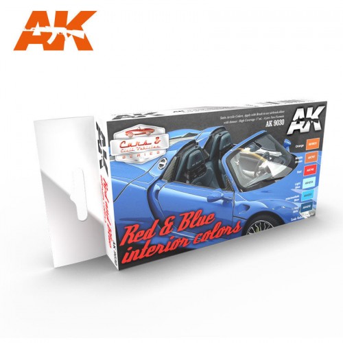 AK Interactive AK 9030 RED & BLUE INTERIOR COLORS Acrylic Paint Set